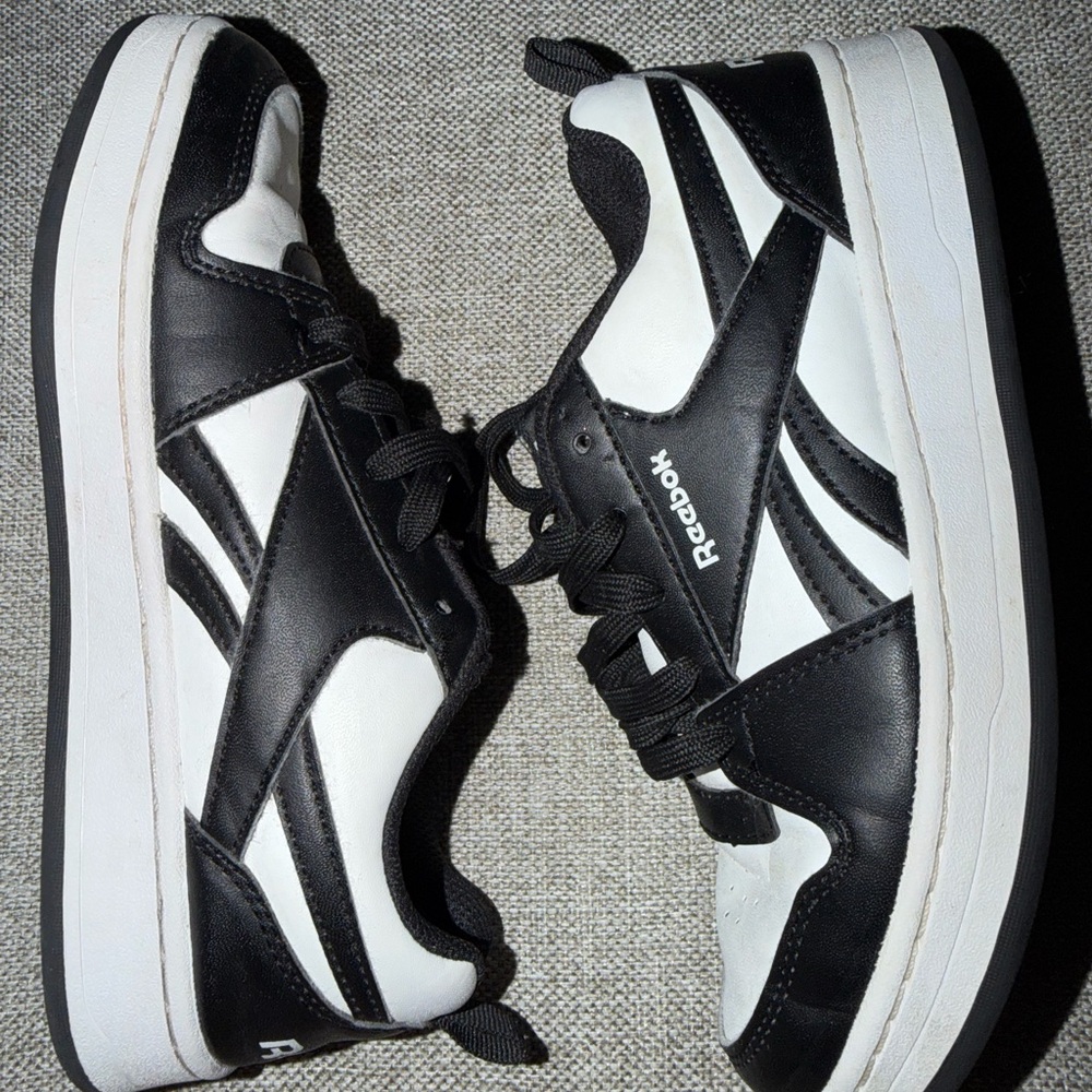 Reebok Black and White Low-Top Sneakers